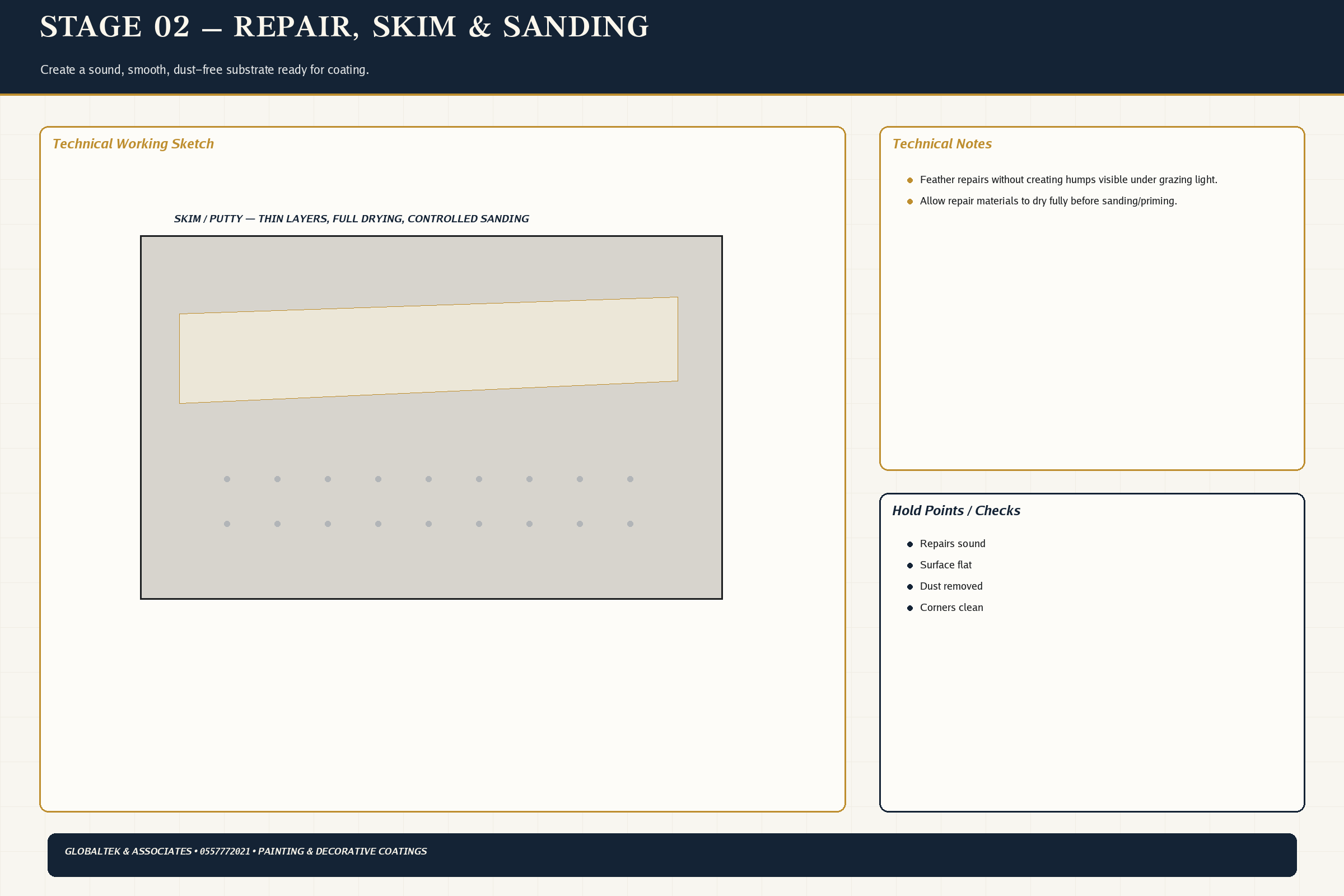 Repair Skim Sanding