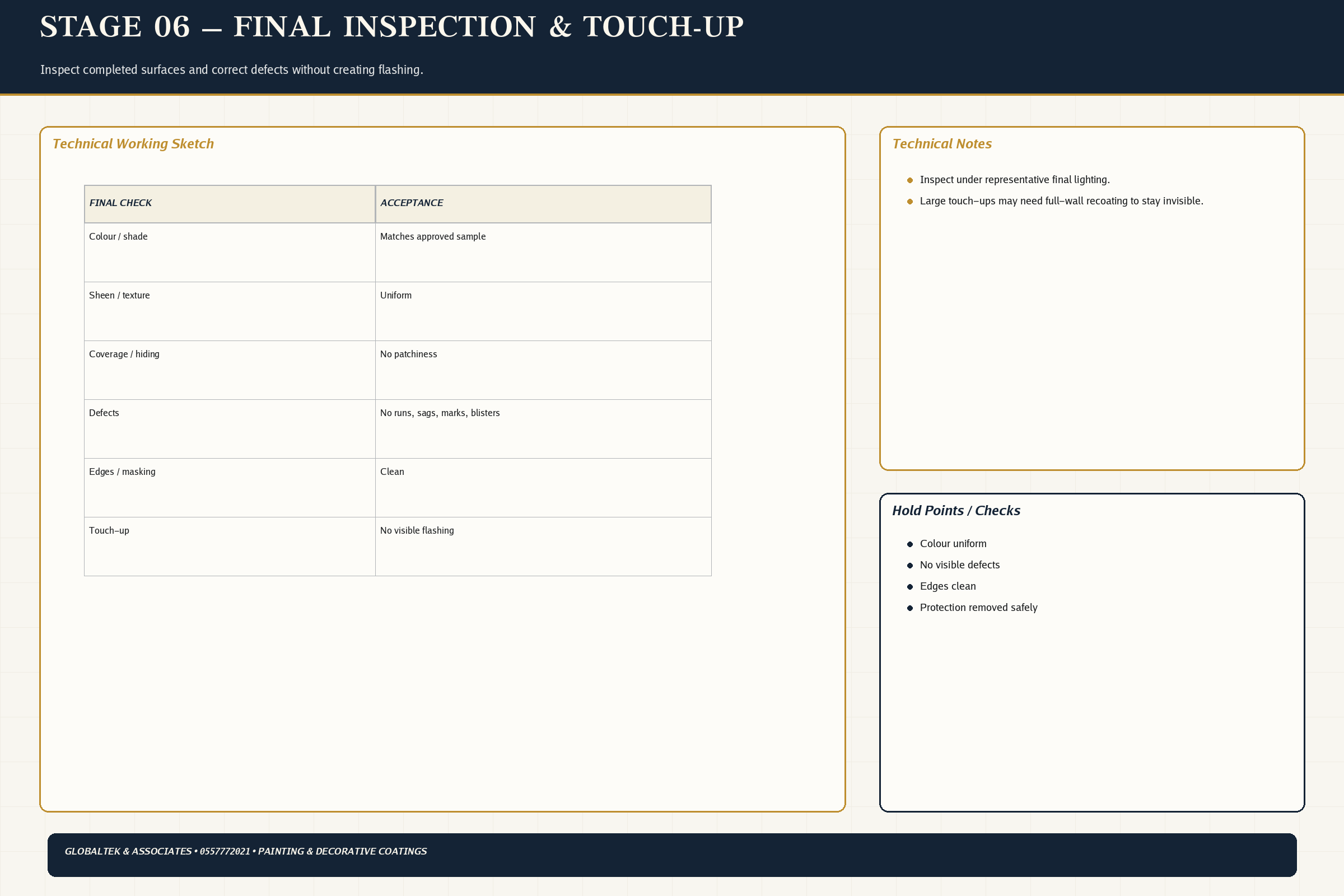 Final Inspection Touchup